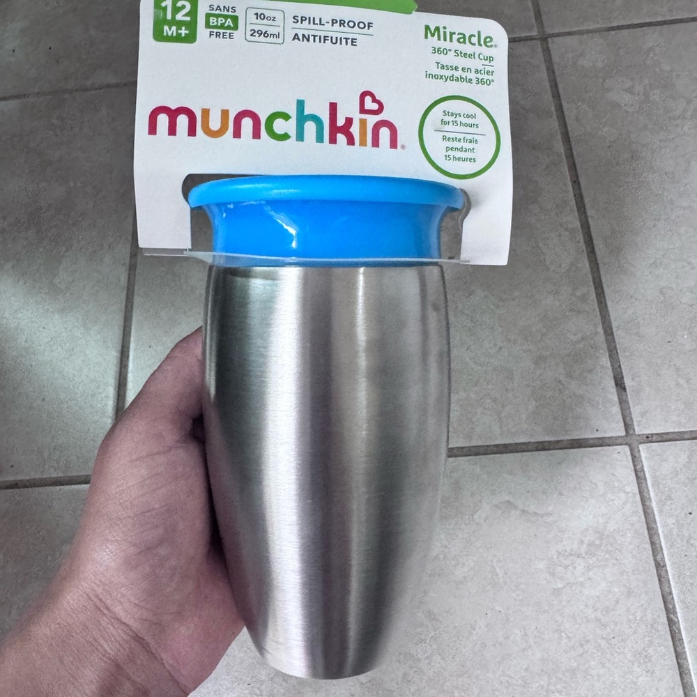 Munchkin Miracle 360° Steel Cup - Blue and Silver